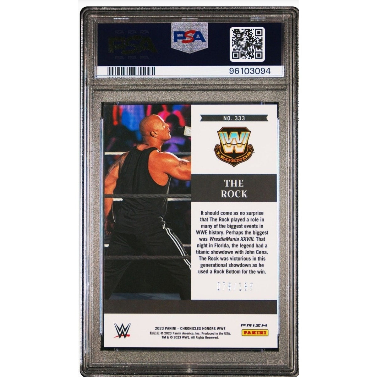 The Rock 2023 Panini Chronicles WWE Numbered - Honors Pink (#/199) -