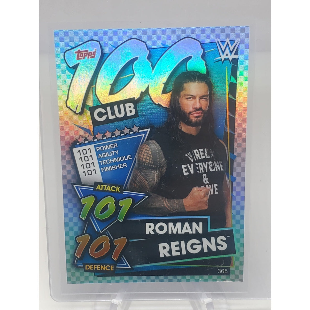 2021 Topps WWE Slam Attax 100 Club #365 Roman Reigns Wrestling Card