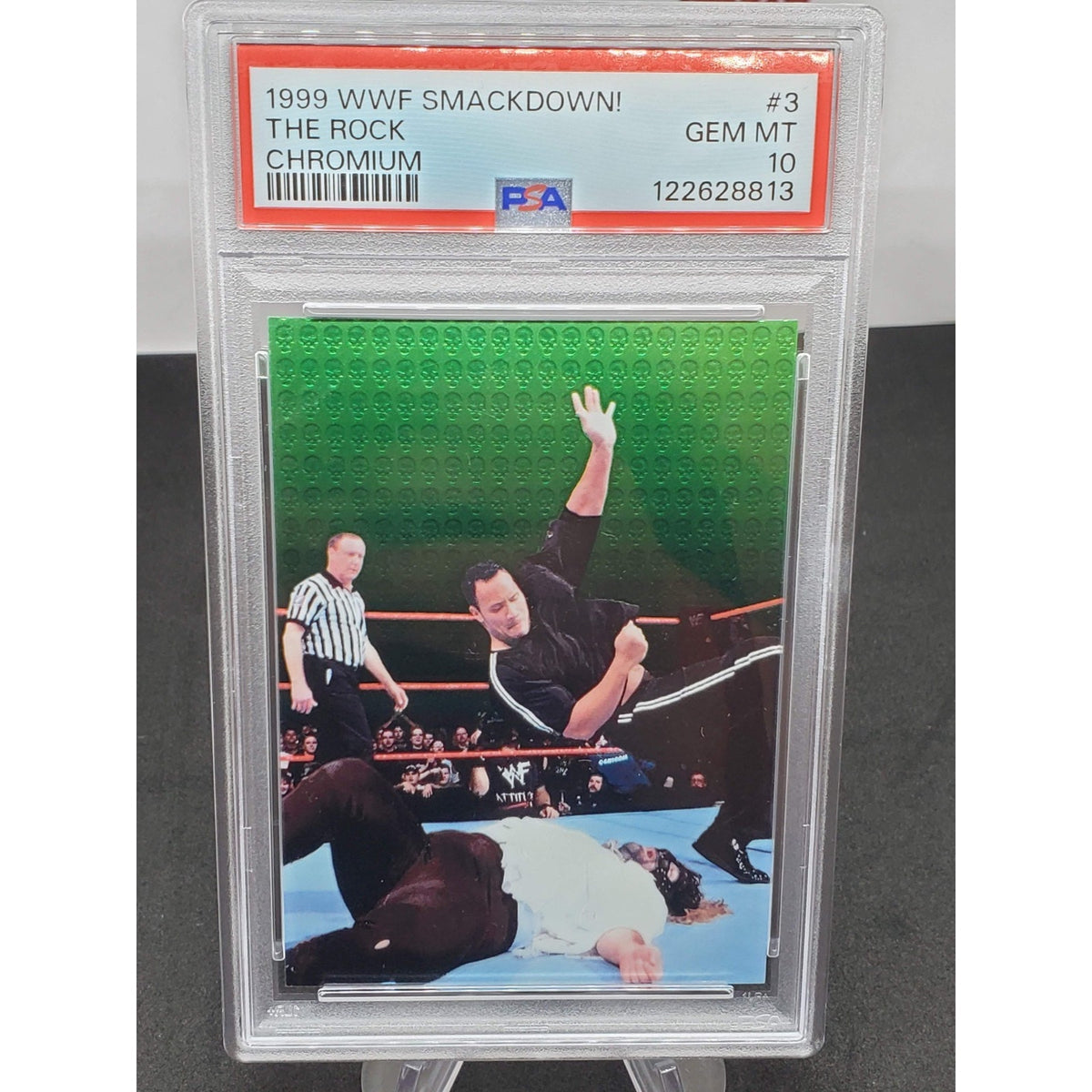 1999 WWF Smackdown Dwayne The Rock Johnson Chromium PSA 10 Rocky Maivia LOW POP