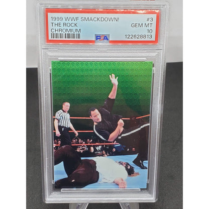 1999 WWF Smackdown Dwayne The Rock Johnson Chromium PSA 10 Rocky Maivia LOW POP