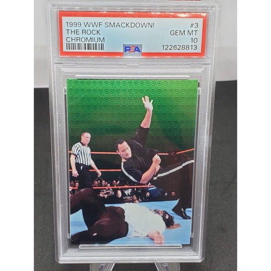 1999 WWF Smackdown Dwayne The Rock Johnson Chromium PSA 10 Rocky Maivia LOW POP