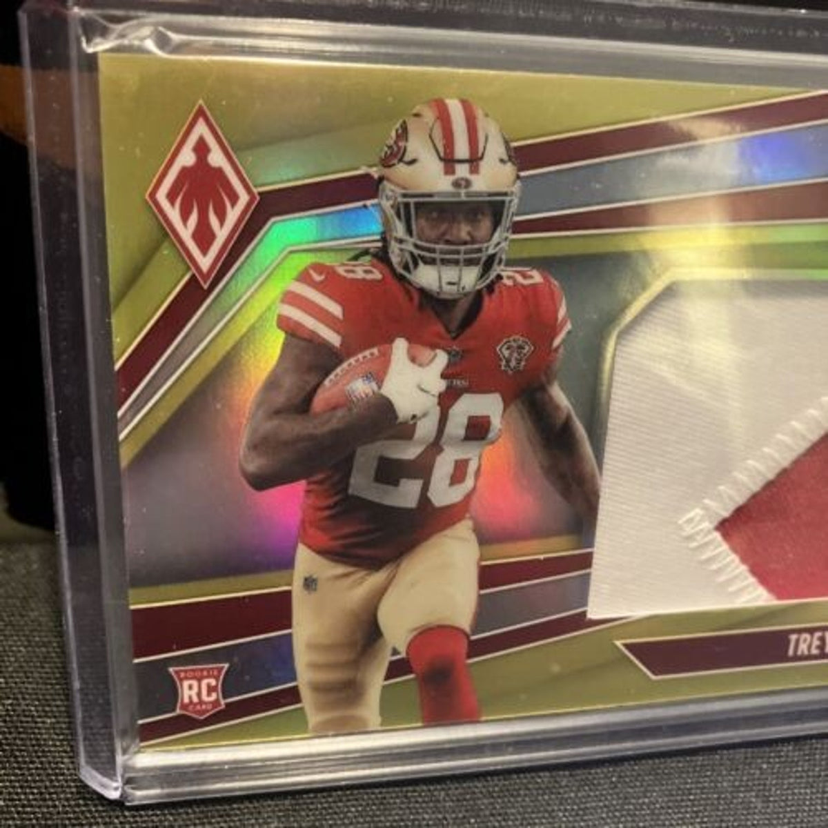 Trey Sermon 2021 Phoenix Rookie Jumbo 2 Color Patch PRIME YELLOW /50 SSP 49ers