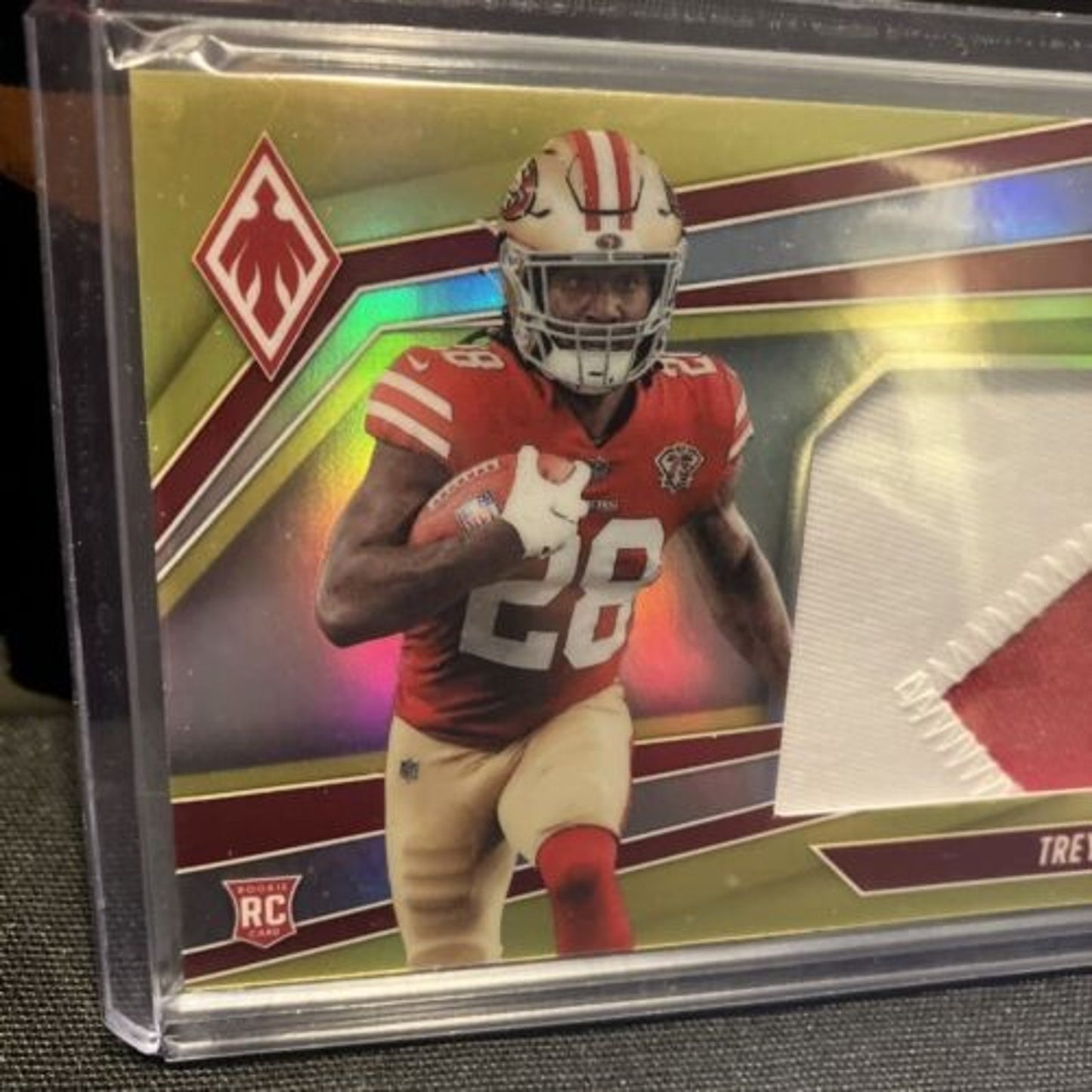 Trey Sermon 2021 Phoenix Rookie Jumbo 2 Color Patch PRIME YELLOW /50 SSP 49ers