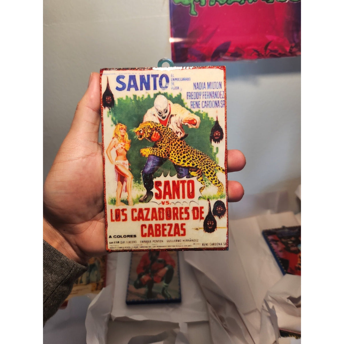Santos vs los cazadores de cabeza WALL ART 1/1 - WOOD ART AUTHENTIC (4x6 in)