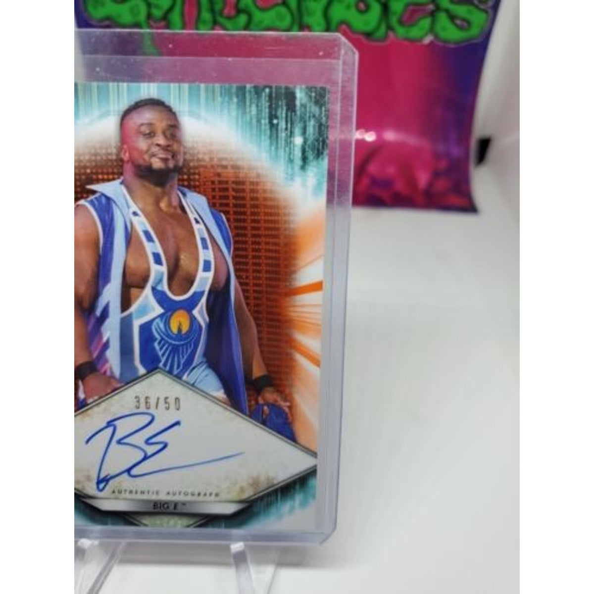 BIG E 2021 TOPPS WWE ON CARD AUTO #/50 SP