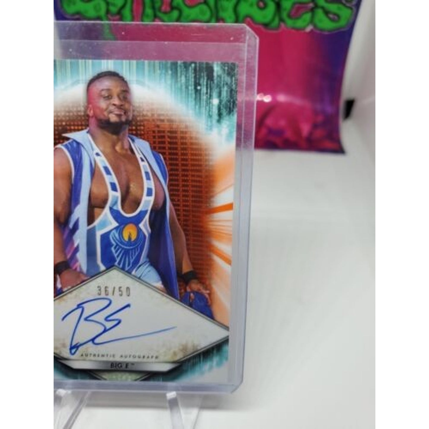 BIG E 2021 TOPPS WWE ON CARD AUTO #/50 SP