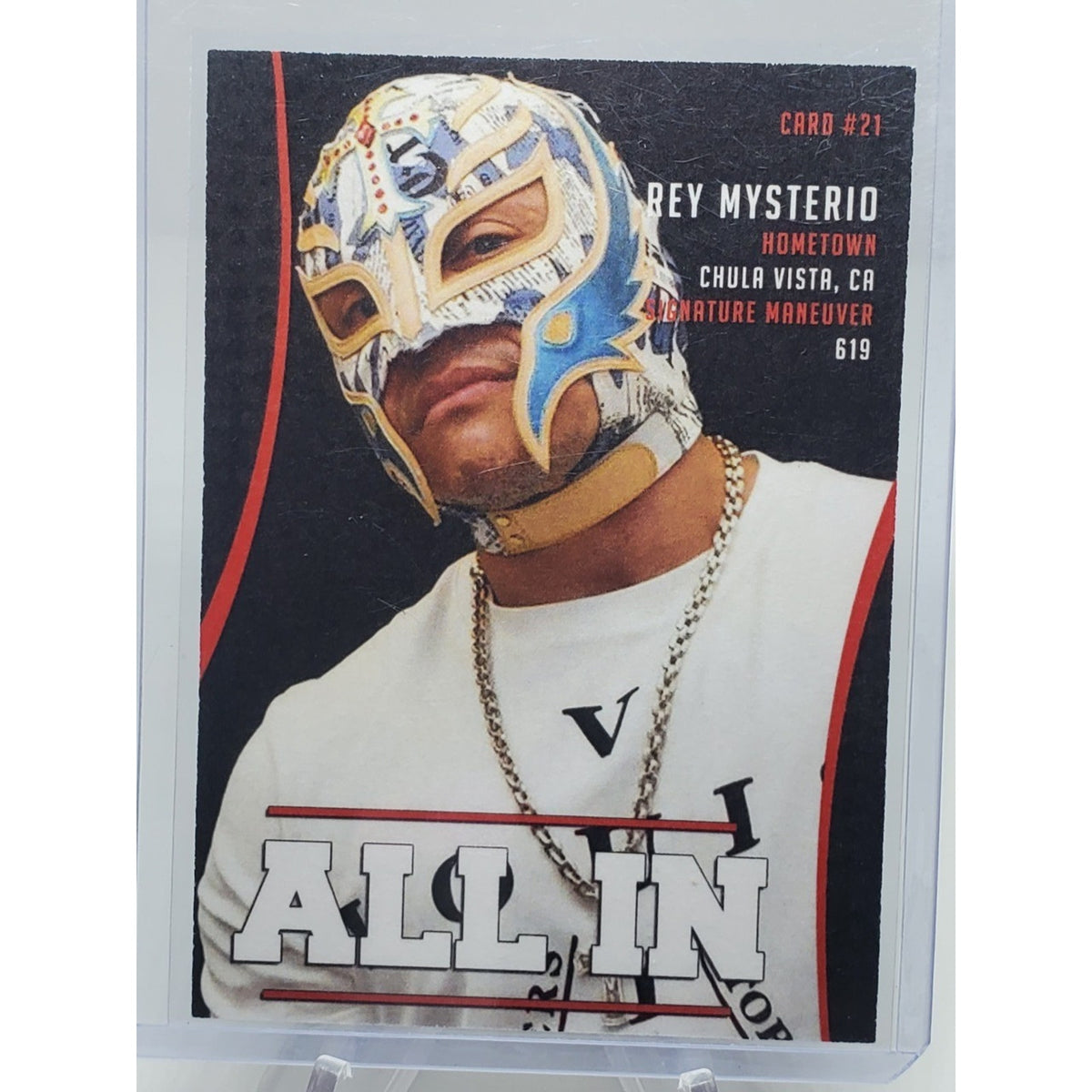REY MYSTERIO 2018 ALL IN AEW WRESTLING HIGHSPOTS CARD