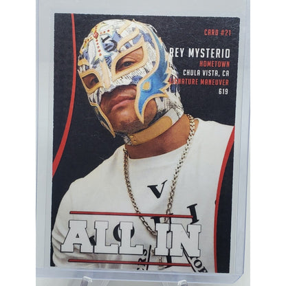 REY MYSTERIO 2018 ALL IN AEW WRESTLING HIGHSPOTS CARD