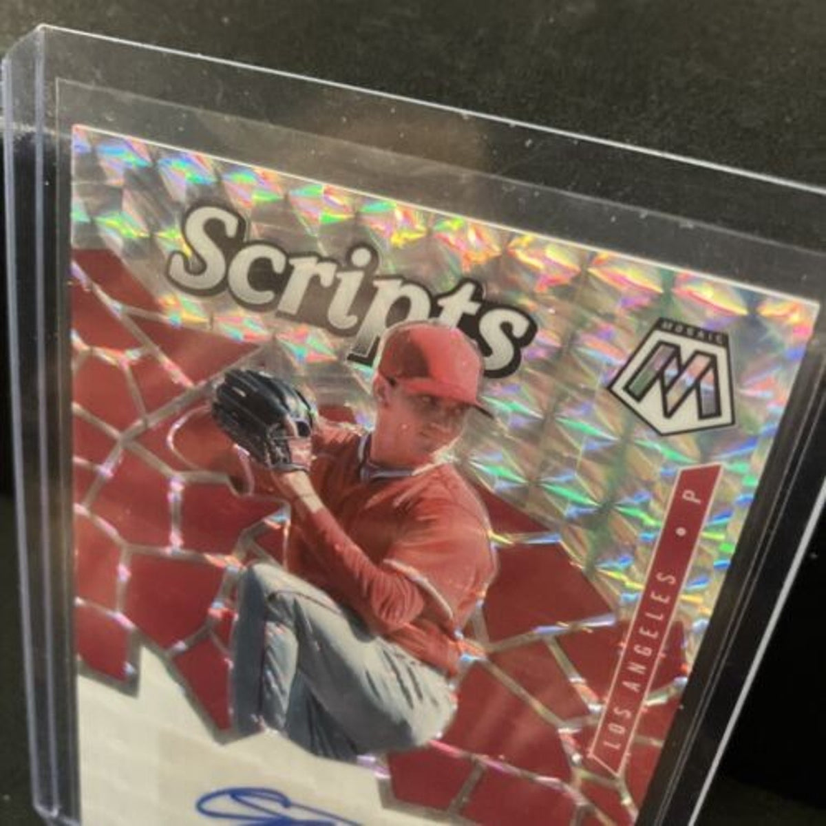 Silver Prizm Auto Chris Rodriguez 2021 Panini Mosaic Scripts LA Angels Auto New