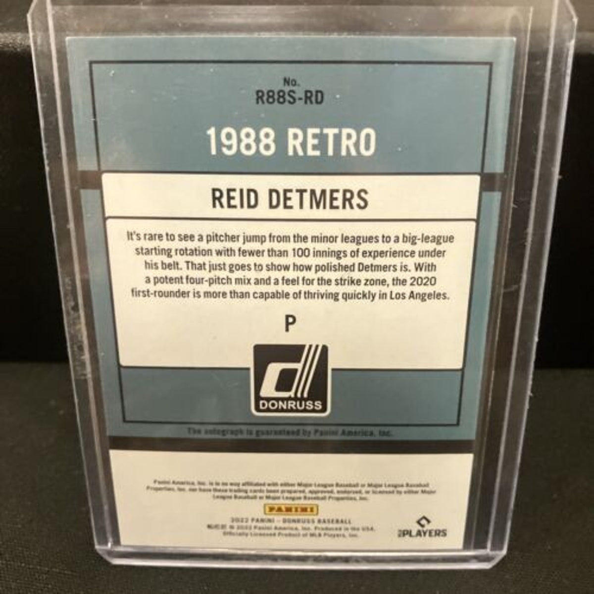 Reid Detmers Rookie Auto RC 2022 Panini Donruss Retro 1988Angels Pack Fresh New