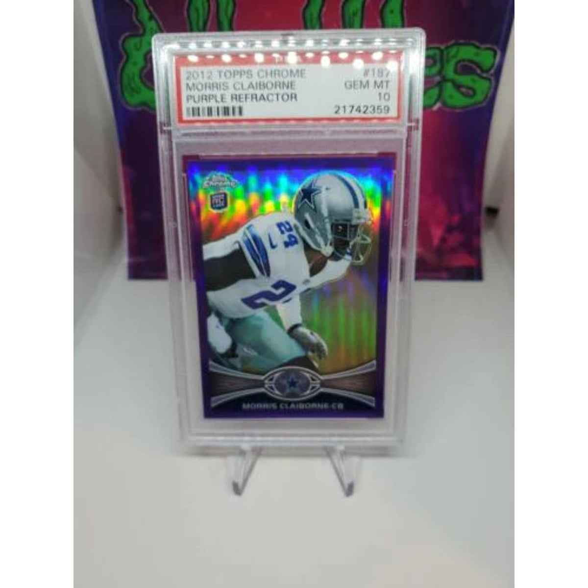 Morris Claiborne 2012 Topps Chrome Rookie Purple Refractor /499 Cowboys PSA 10