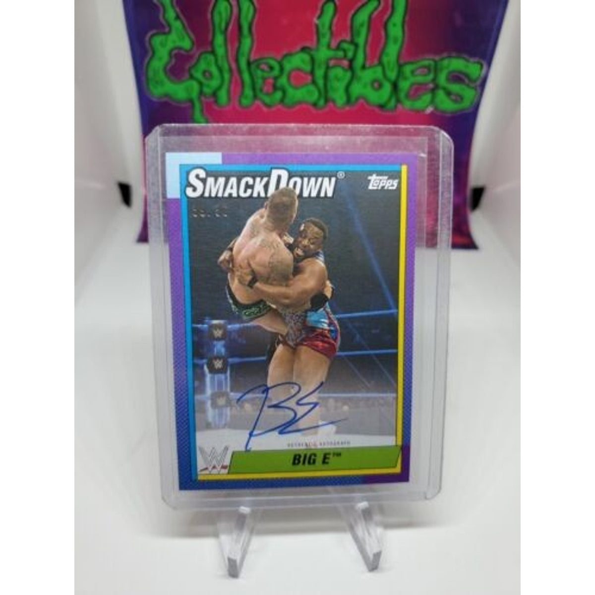 2021 Topps Heritage WWE Big E On-Card Auto #39/50 SP