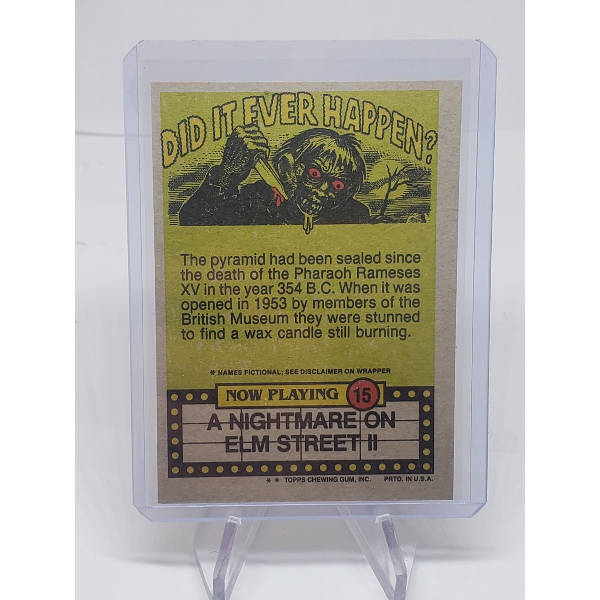 1988 Topps Fright Flicks Must Have Been Someone I Ate! #15 Freddy Krueger