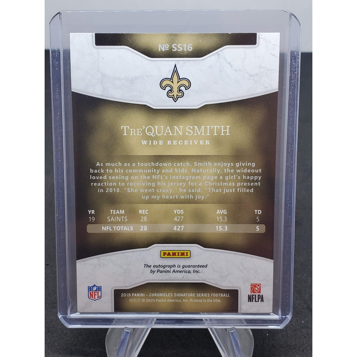 2019 Panini Chronicles - Signature Series Tre'Quan Smith #SS16 /199 (AU)