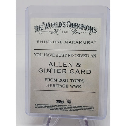 Shinsuke Nakamura #AG-21 WWE Topps Heritage Allen & Ginter Wrestling Card.