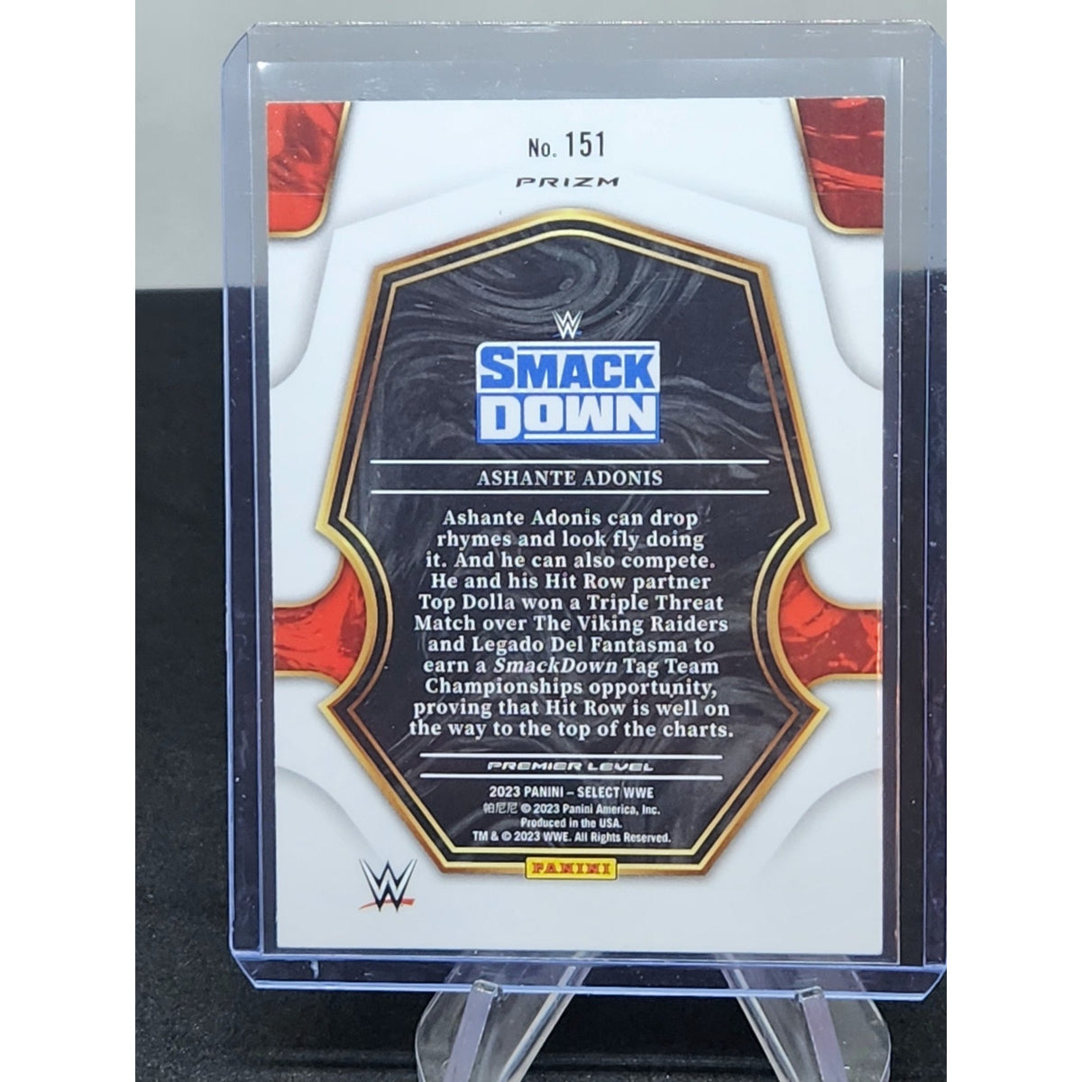 Ashante Adonis Red & Blue 2023 Panini Select WWE Card Premier Level # 151