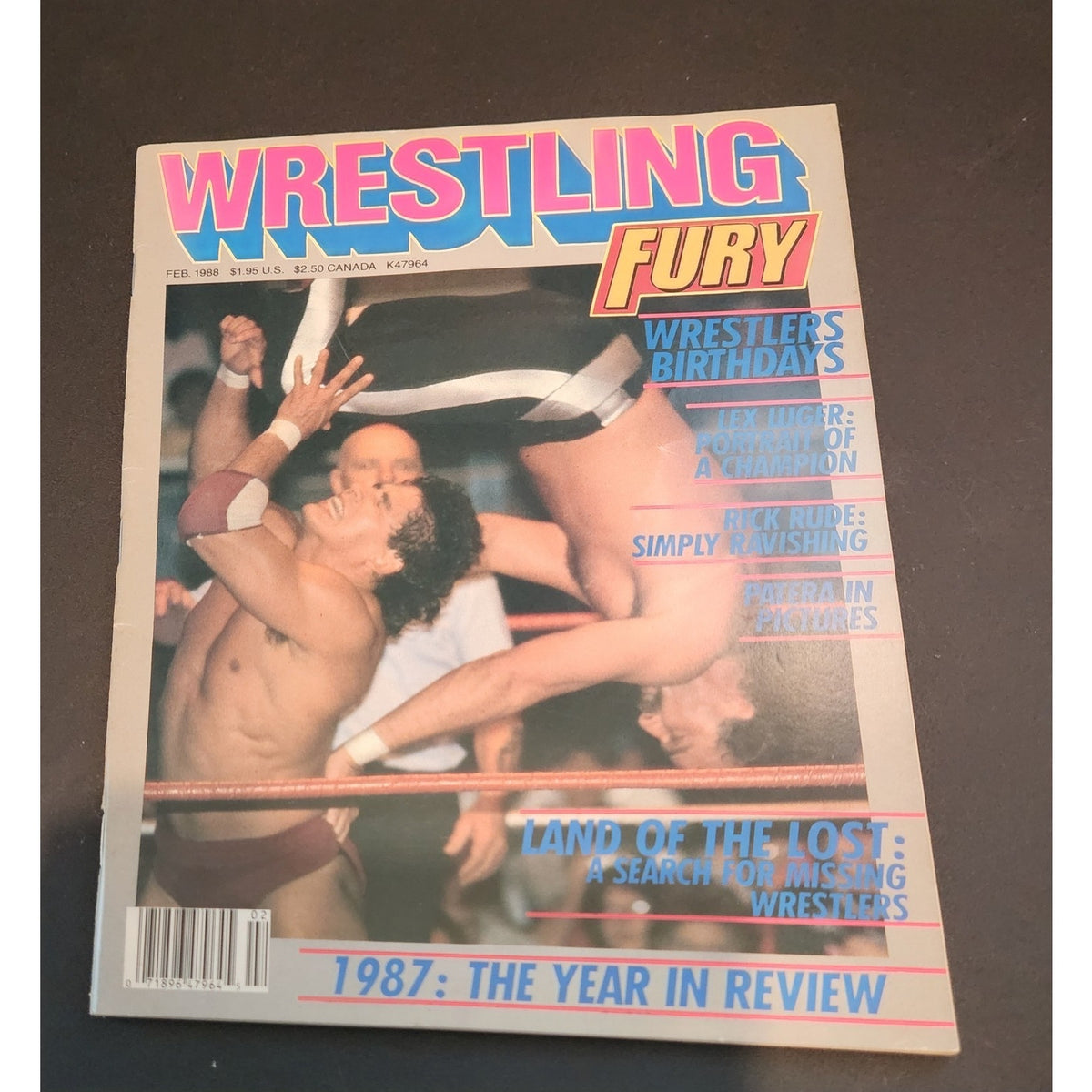 Wrestling fury magazine february 1988 rick rude lex luger lex luger wwe wcw nwa