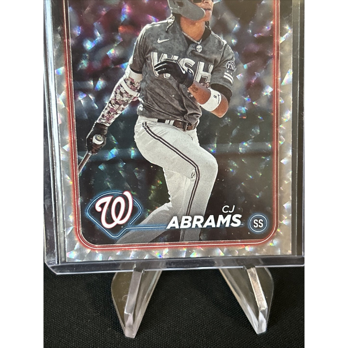 2024 Topps Series 1 #37 CJ Abrams Silver Crackle Foil Parallel / Pack Fresh New
