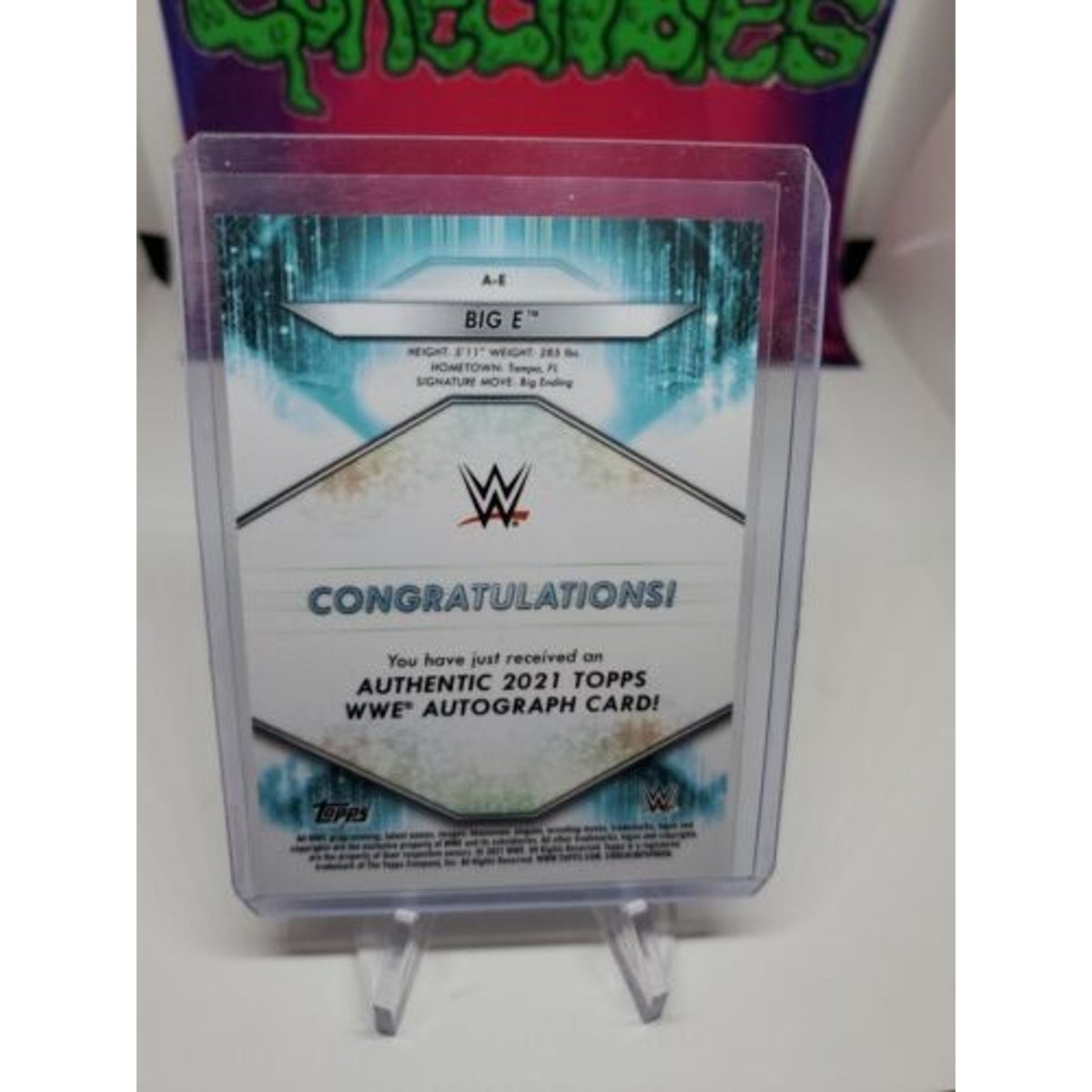 BIG E 2021 TOPPS WWE ON CARD AUTO #/50 SP