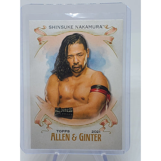 Shinsuke Nakamura #AG-21 WWE Topps Heritage Allen & Ginter Wrestling Card.