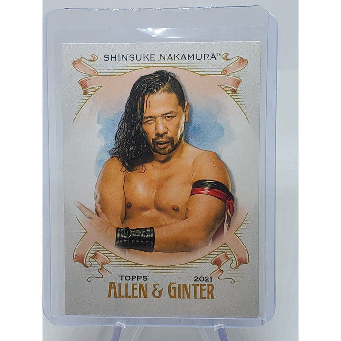 Shinsuke Nakamura #AG-21 WWE Topps Heritage Allen & Ginter Wrestling Card.