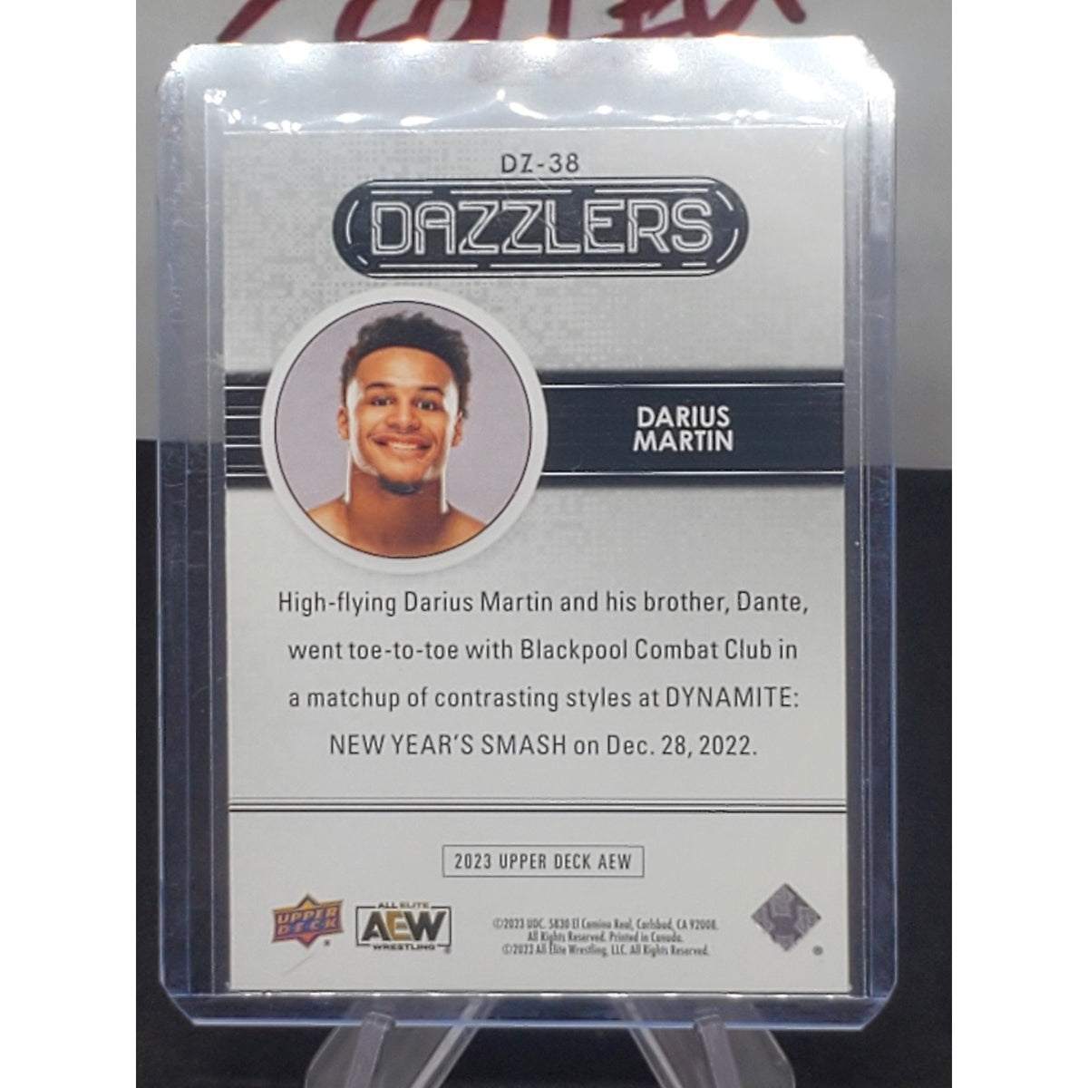 2023 Upper Deck AEW Wrestling Darius Martin Orange Dazzlers #DZ-38
