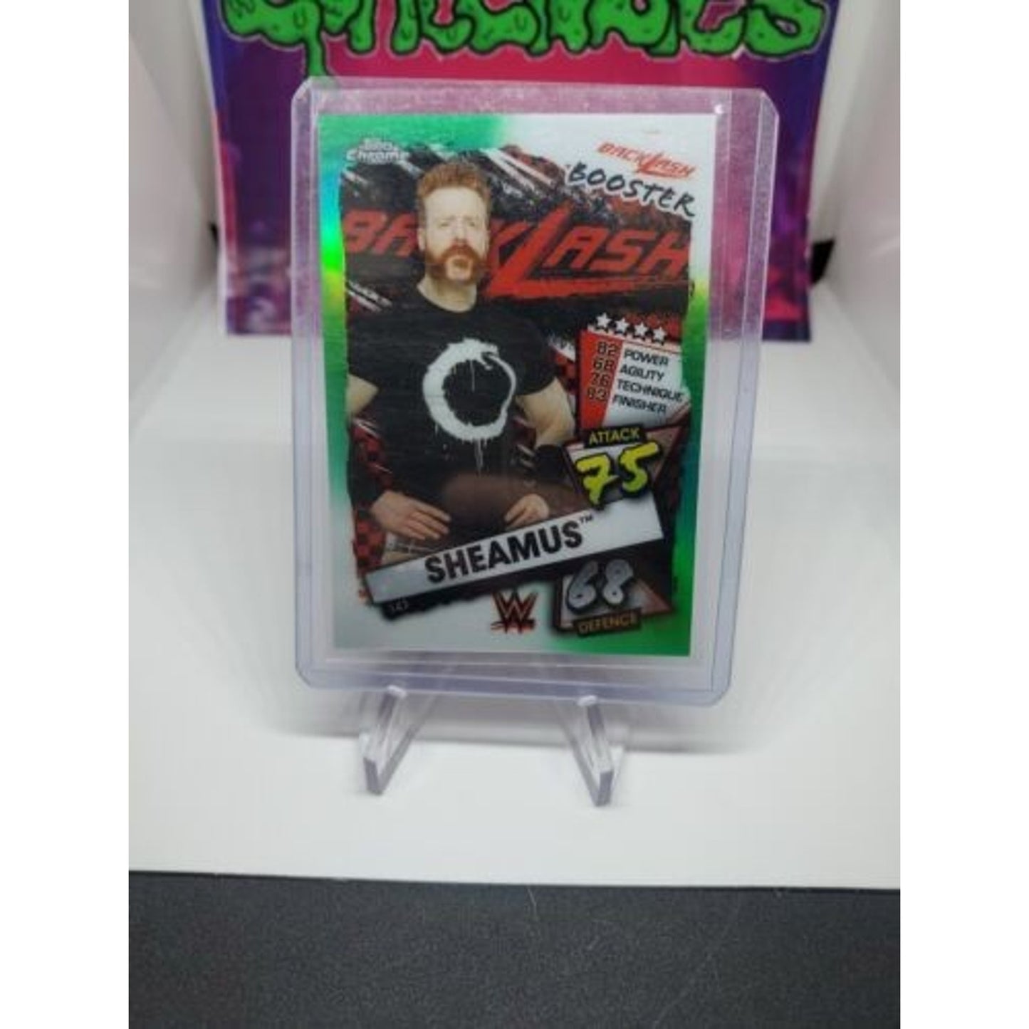2021 Topps WWE Chrome Slam Attax Green Refractor Sheamus /50