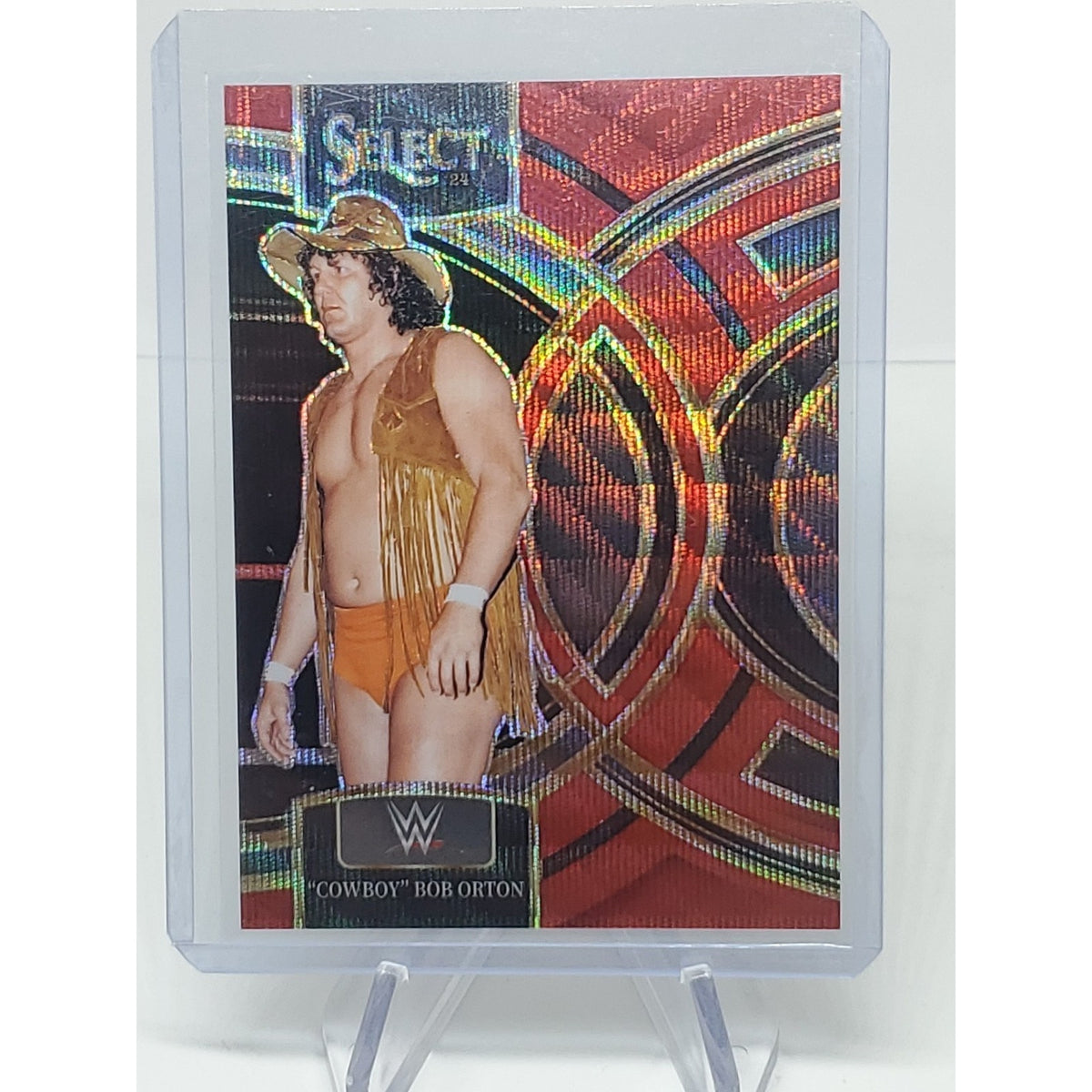 Cowboy Bob Orton 2024 Panini Select WWE PREMIER LEVEL red WAVE PRIZM #185 /99