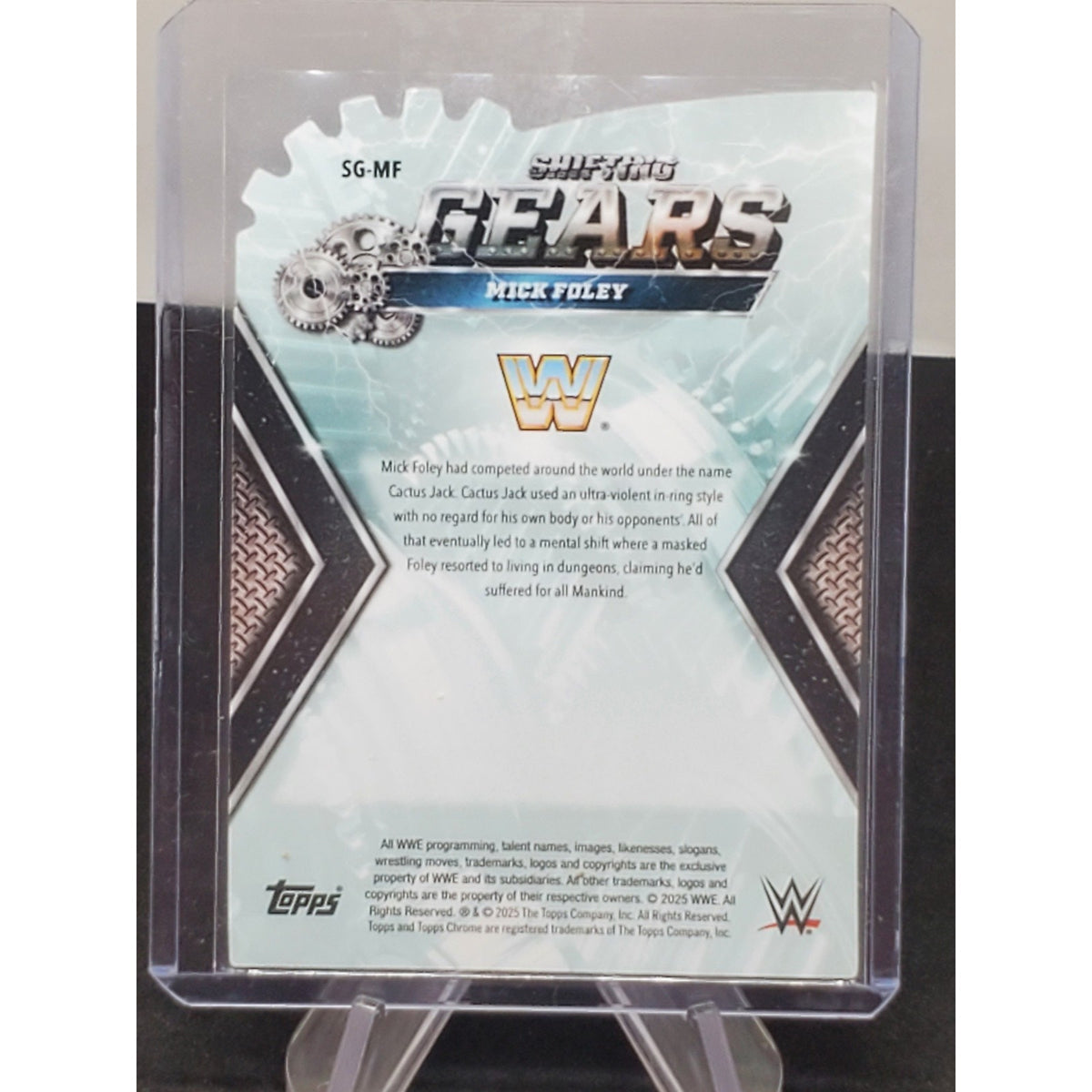 2025 Topps Chrome WWE Shifting Gears Die-Cut Refractor SG-MF Mick Foley – Legend