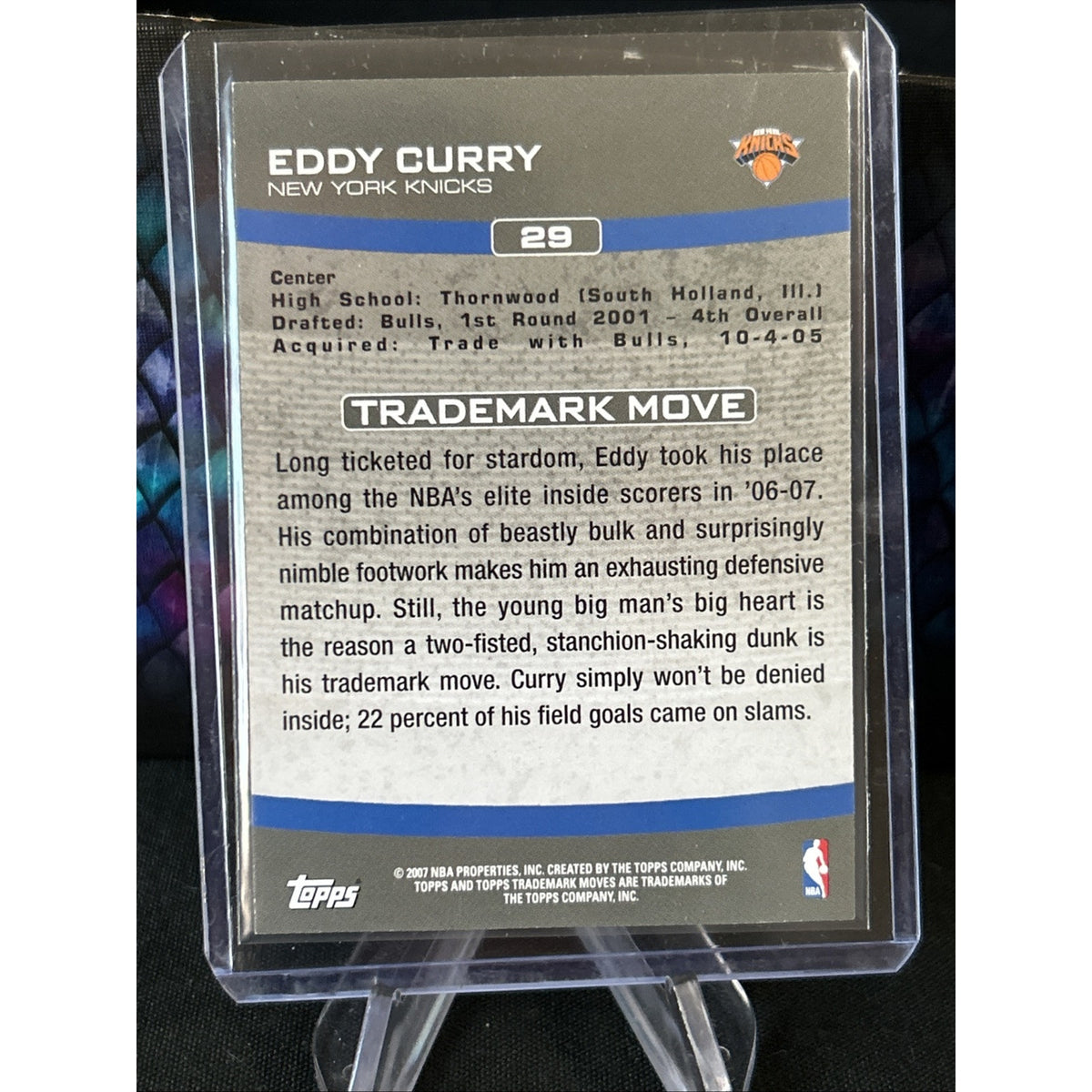 2007-08 Topps Trademark Moves #29 Eddy Curry New York Knicks /399