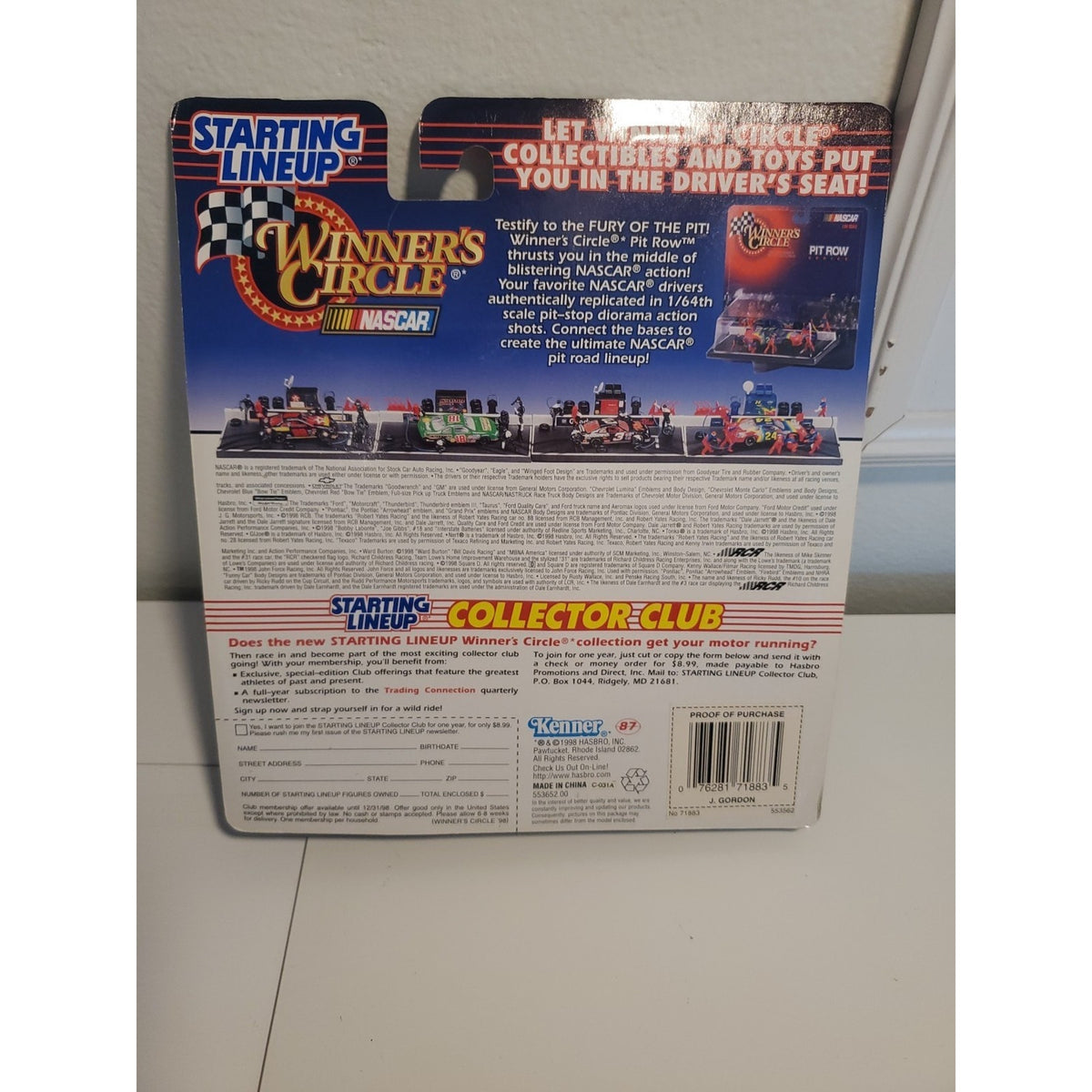 1998 Starting Lineup Winners Circle Jeff Gordon Action Figure and card, boxed