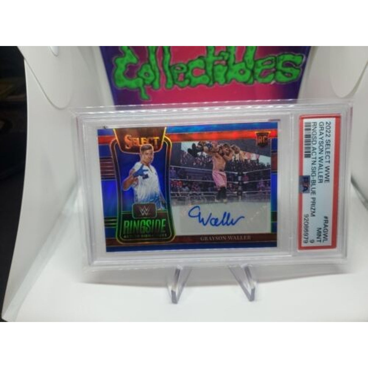 2022 Panini Select WWE Ringside Auto BLUE Rookie RC Grayson Waller PSA 9 POP 2
