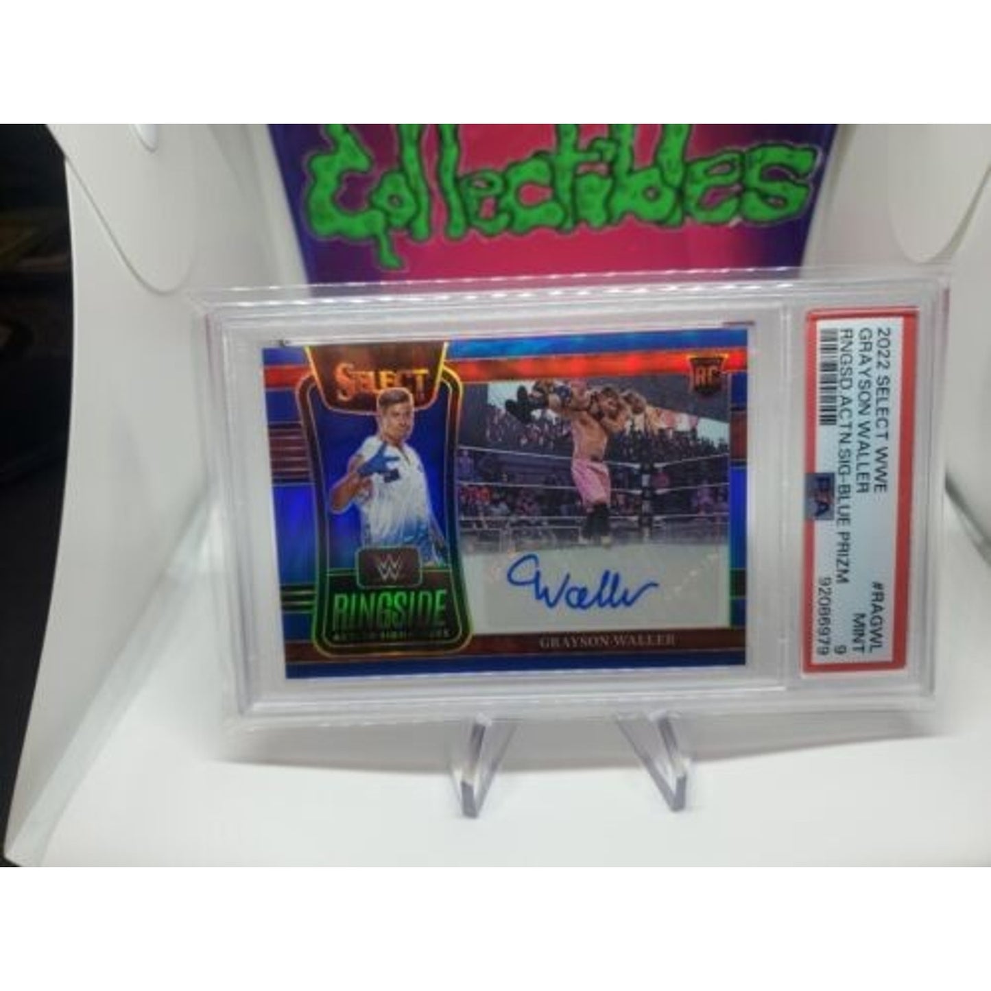 2022 Panini Select WWE Ringside Auto BLUE Rookie RC Grayson Waller PSA 9 POP 2
