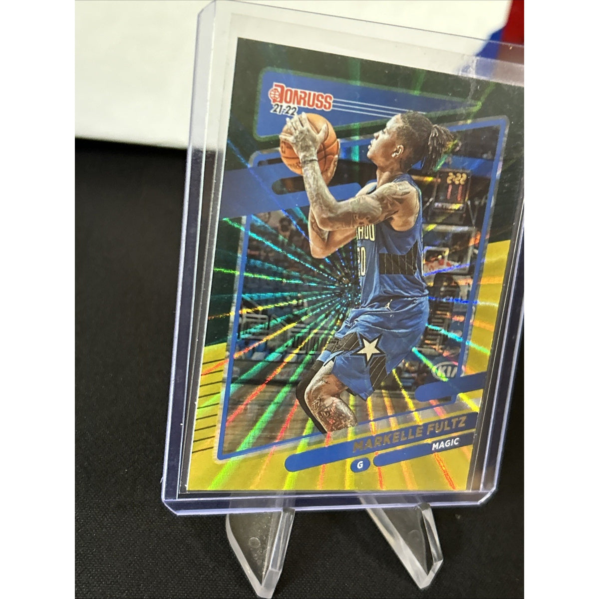 2021-22 Donruss Holo Green and Yellow Laser #151 Markelle Fultz Orlando Magic
