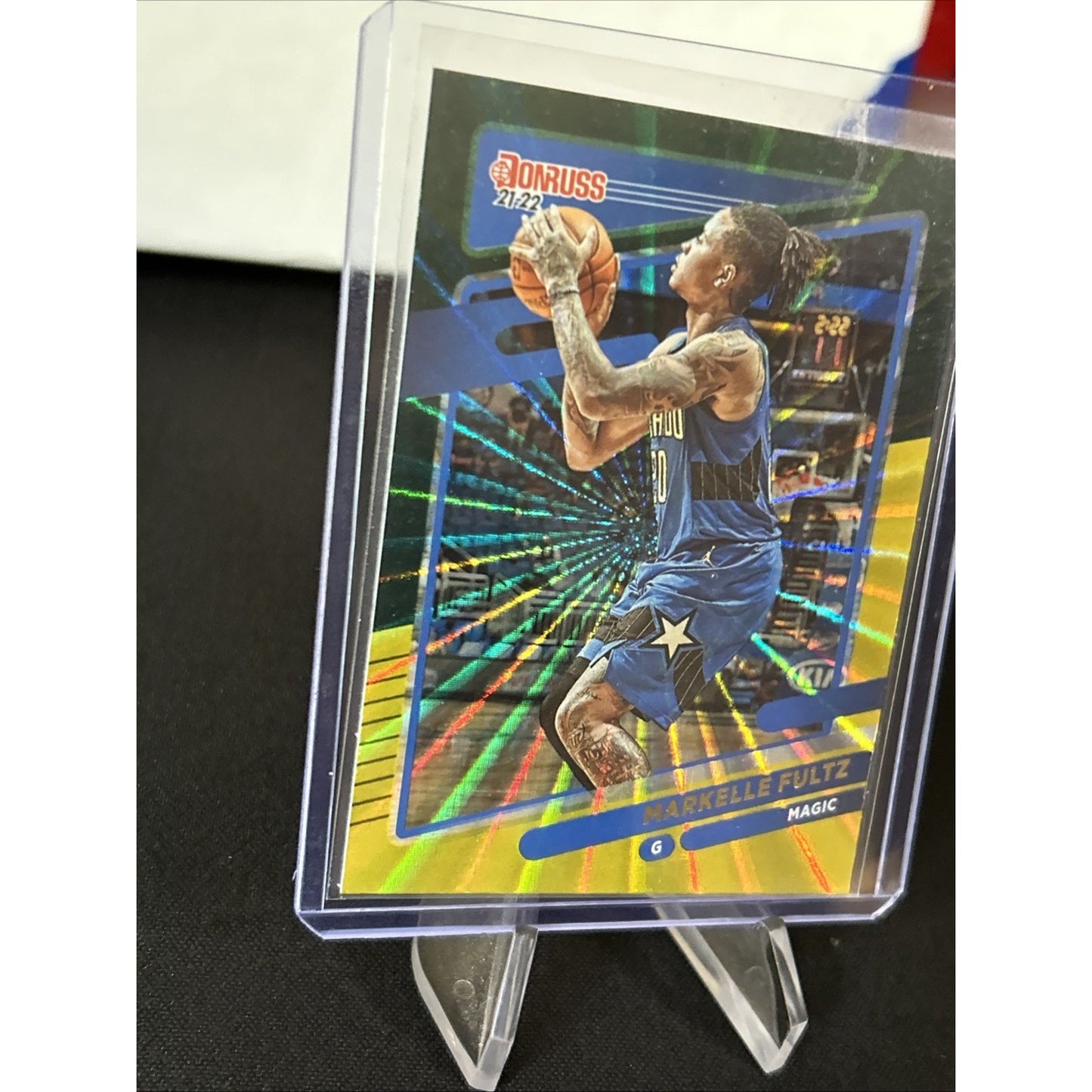 2021-22 Donruss Holo Green and Yellow Laser #151 Markelle Fultz Orlando Magic