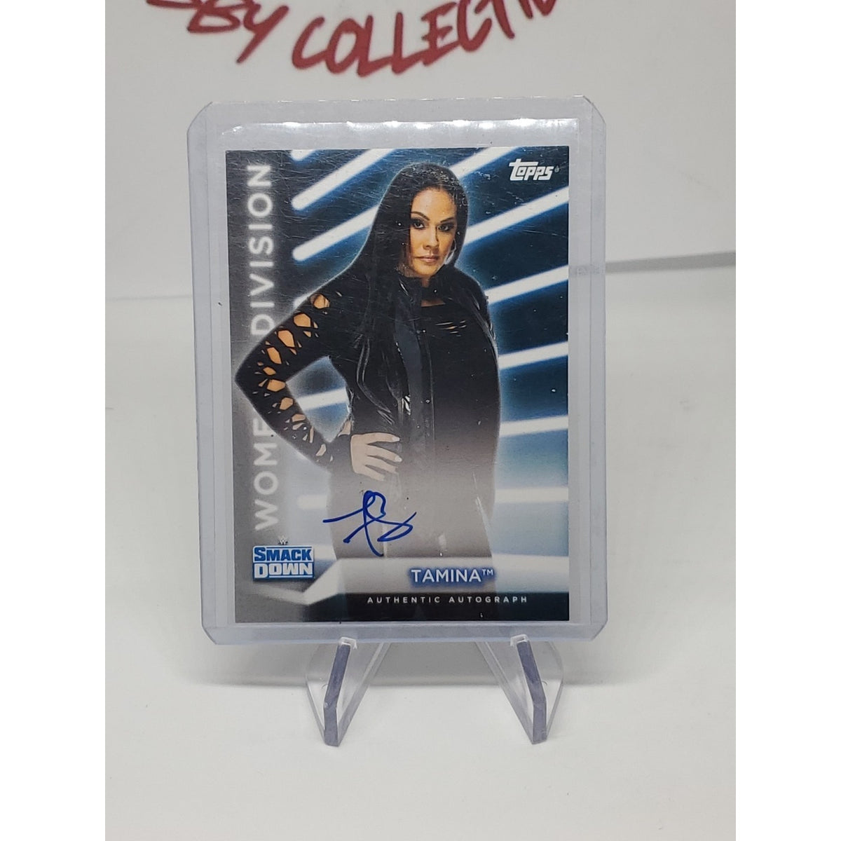2021 Topps WWE Women's Division Tamina #A-TM Blue Auto 035/199 made smack Down