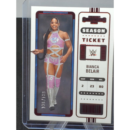2023 Chronicles WWE Bianca Belair Contenders Season Ticket #109 Red /199