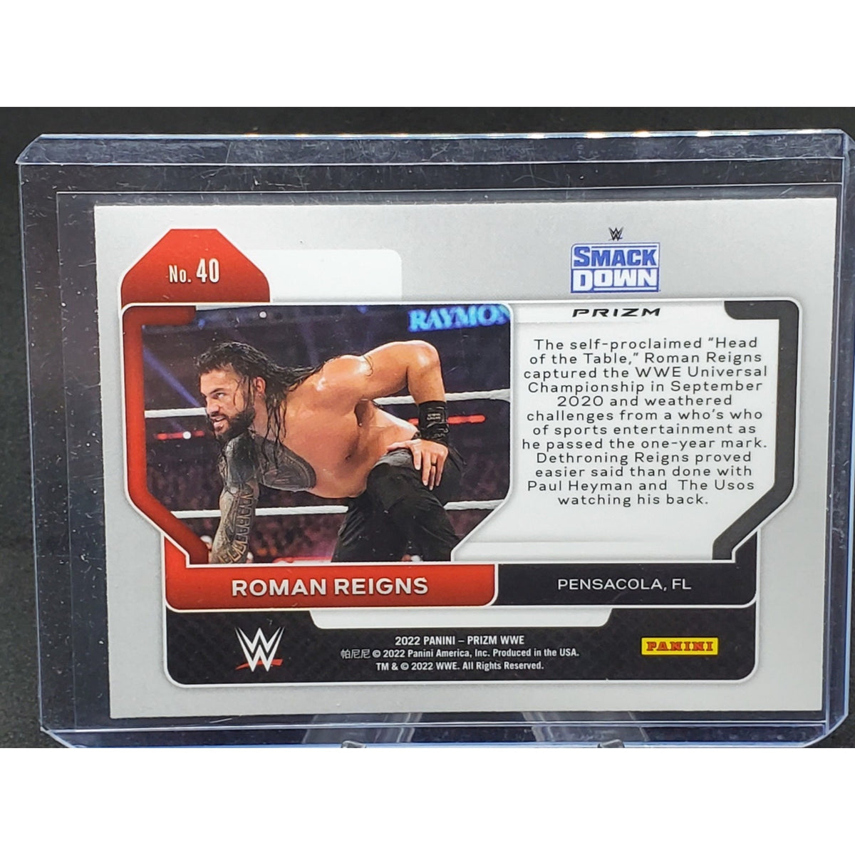 2022 Panini Prizm WWE ROMAN REIGNS #40 Silver Prizm - OTC Original Tribal Chief