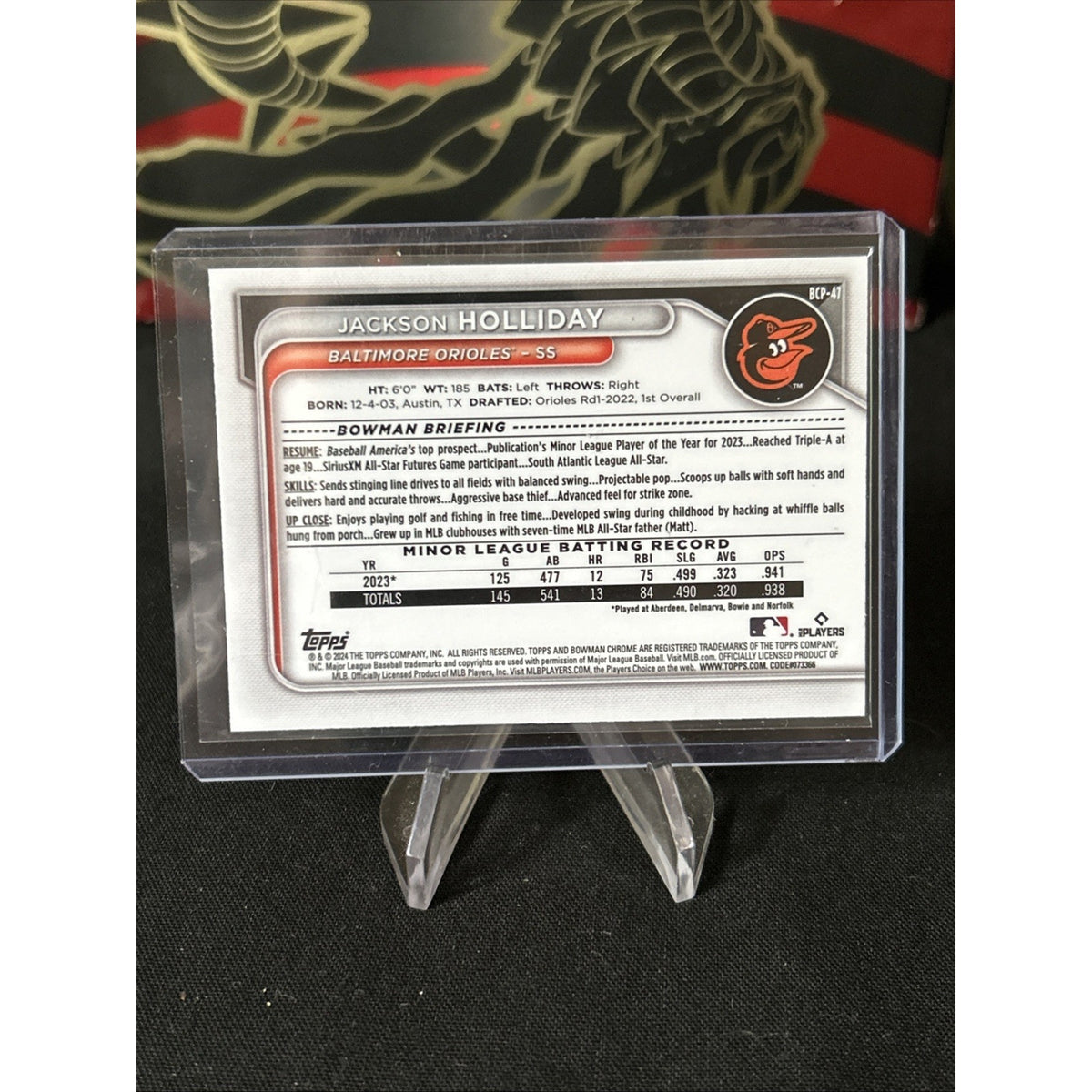 2024 Bowman Jackson Holliday Chrome Prospects Mega Box Mojo Refractor RC #BCP-47