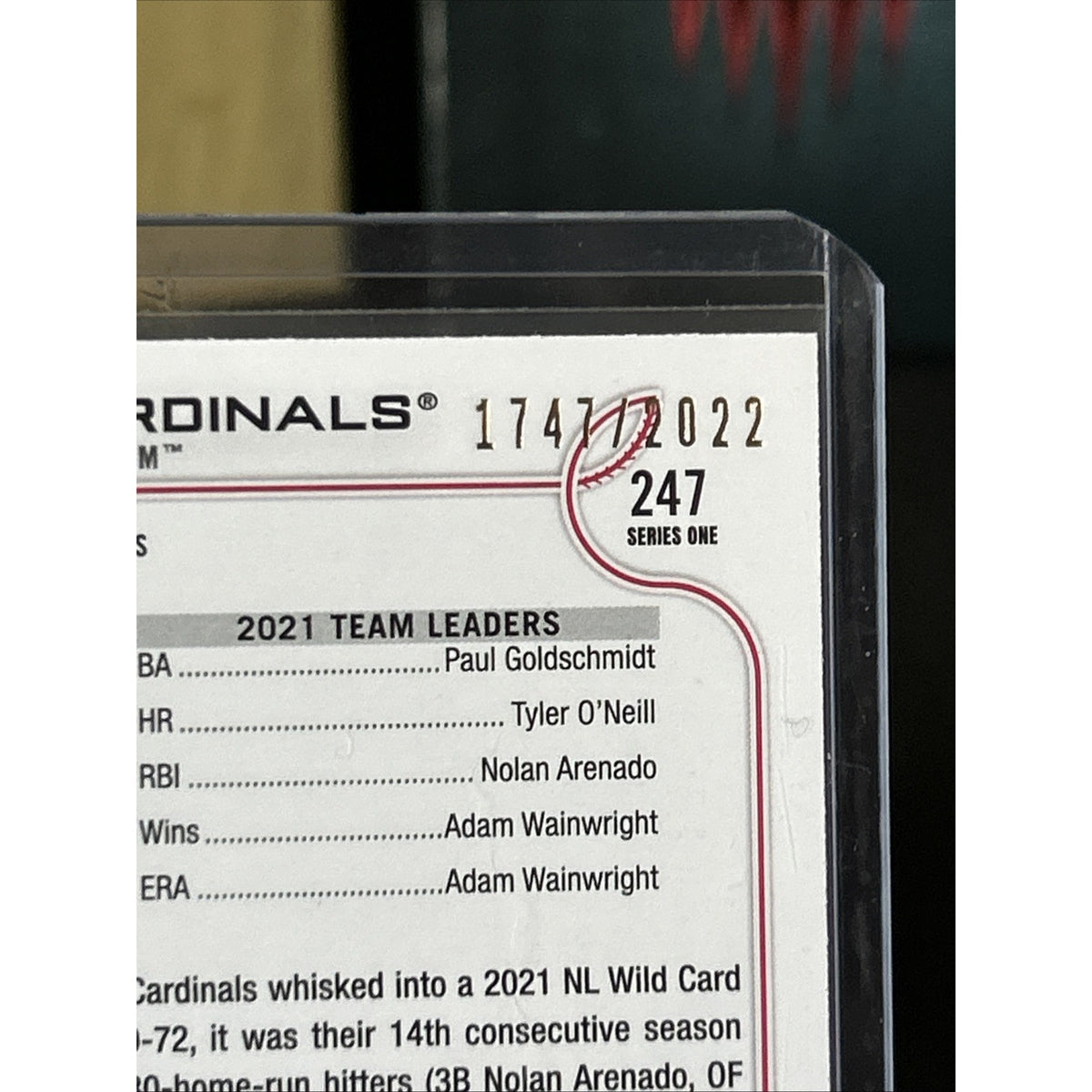 2022 Topps Series 1 - #247 - St. Louis Cardinals Team Card #/2022 - Pack Fresh