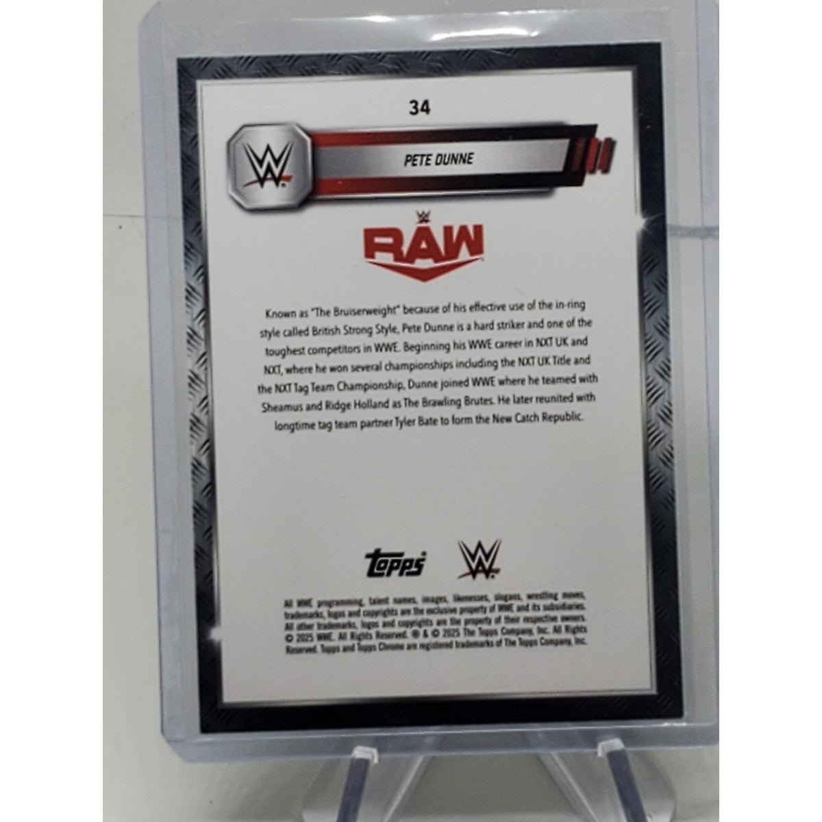 Pete Dunne Green 33/75 2025 TOPPS CHROME WWE #34