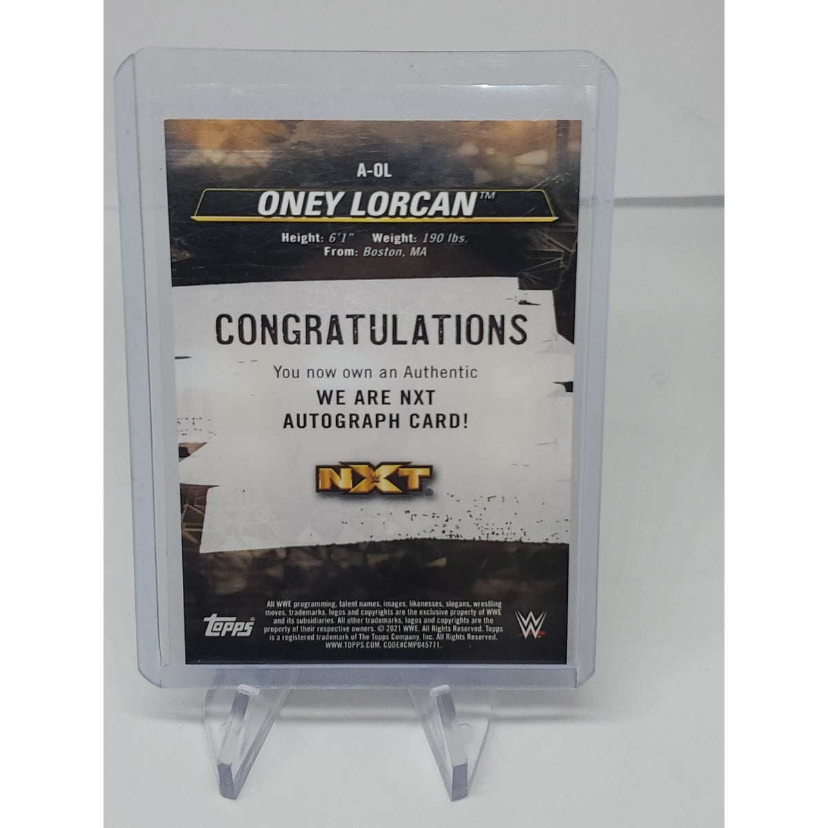 2021 Topps WWE NXT Oney Lorcan - Exclusive SP On Card Autograph - Numbered /250