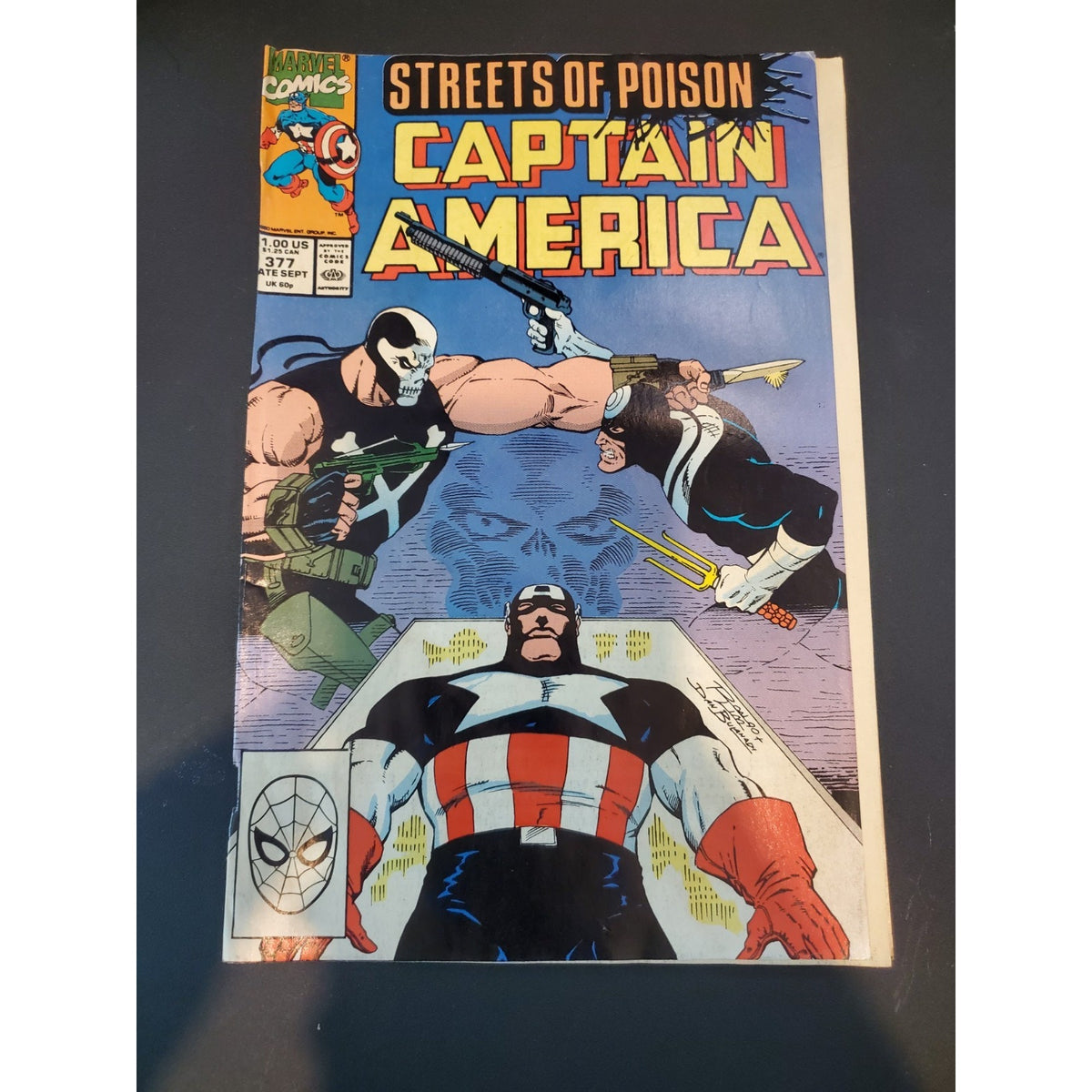 Captain America #377 (Marvel Comics September 1990) Bullseye vs Crossbones VF
