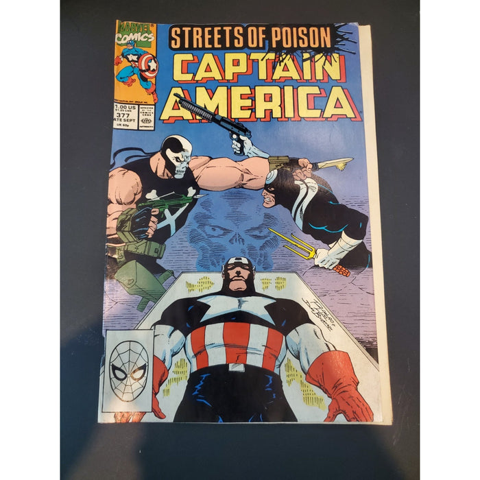 Captain America #377 (Marvel Comics September 1990) Bullseye vs Crossbones VF