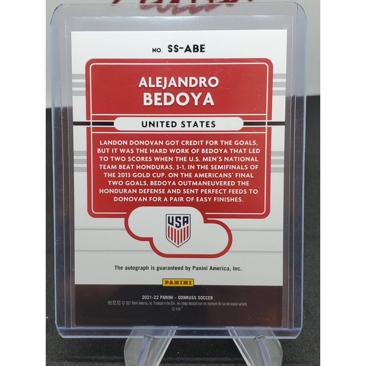 2021-22 Panini Donruss Road to Qatar - Signature Series Alejandro Bedoya #SS-ABE