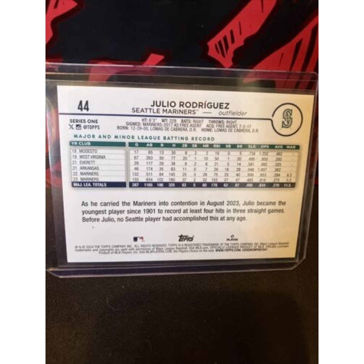 2024 Topps Series 1 Julio Rodriguez EASTER EGGS FOIL SP #44 Pack Fresh New