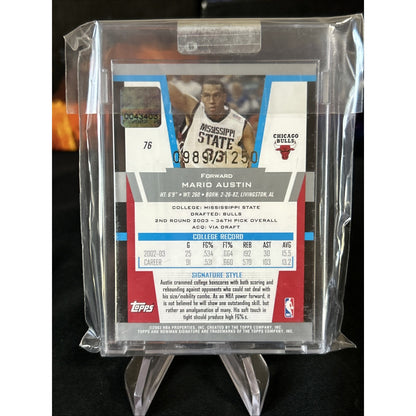 2003-04 BOWMAN SIGNATURE EDITION MARIO AUSTIN RC AUTO ROOKIE SP /1250 #76