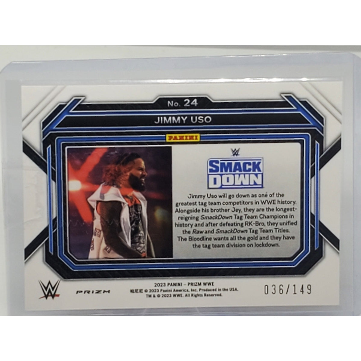 2023 Panini Prizm WWE - Jimmy Uso #24 Purple Prizm 36/149