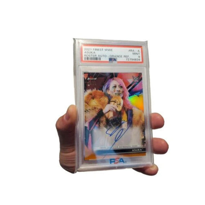 ASUKA WWE RAW ROSTER 2021 TOPPS FINEST /25 AUTO ORANGE CHROME PSA 9 POP 1