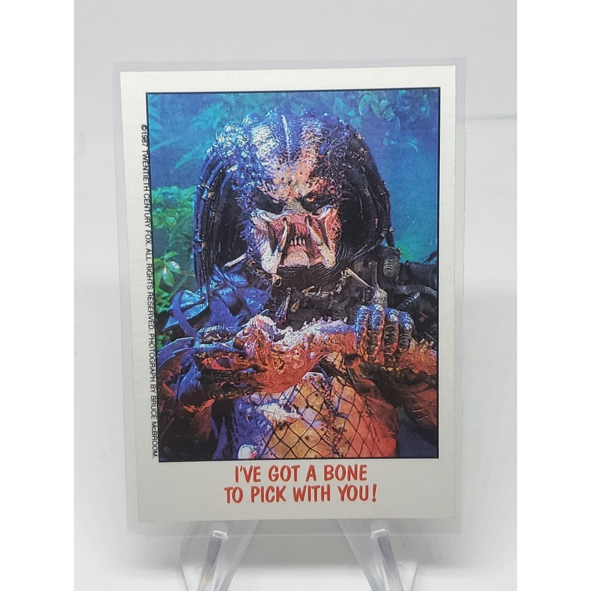 1988 Topps Fright Flicks Card #88 Predator I've Got A Bone To Pick With You!
